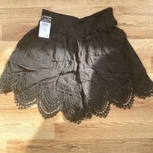 NWT Rue 21 Black Crochet Trim Short